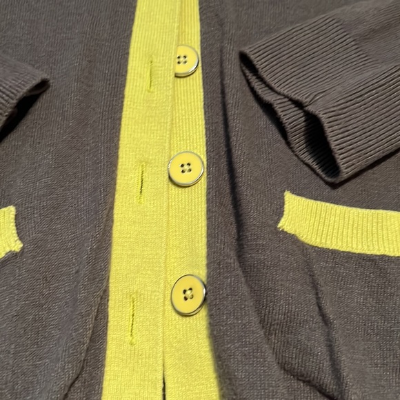 Old Navy gray with lime green cardigan - Picture 3 of 3